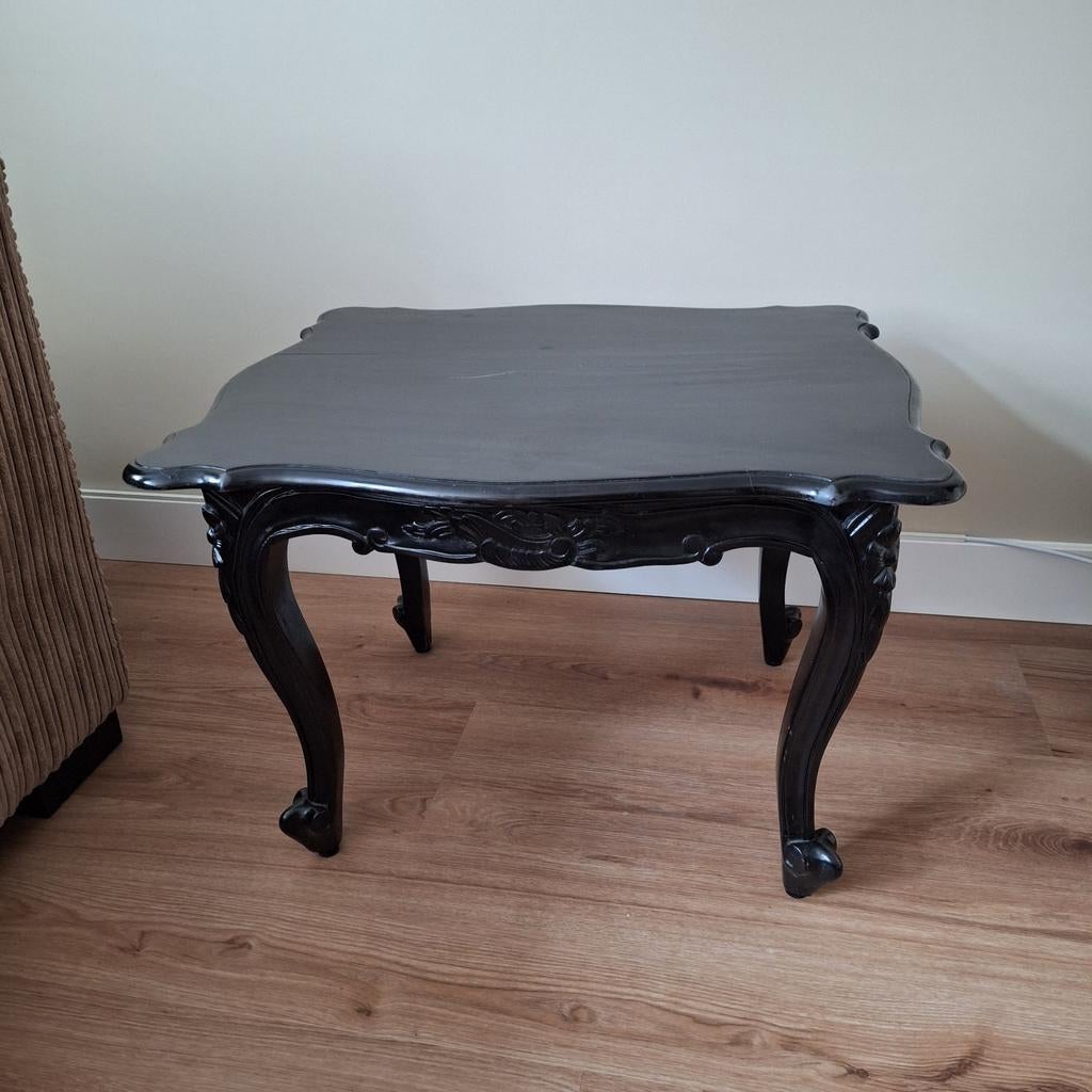 Brocante salontafel bijzettafel zwart barok, Huis en Inrichting, Tafels | Bijzettafels, Barok, 55 tot 75 cm, Rechthoekig, Ophalen