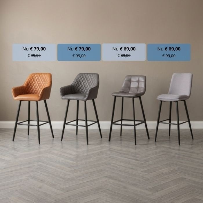 Barkrukken met rugleuning en armleuning | Horeca barstoelen, 5 krukken of meer, Met voetsteun, 60 tot 90 cm, Nieuw