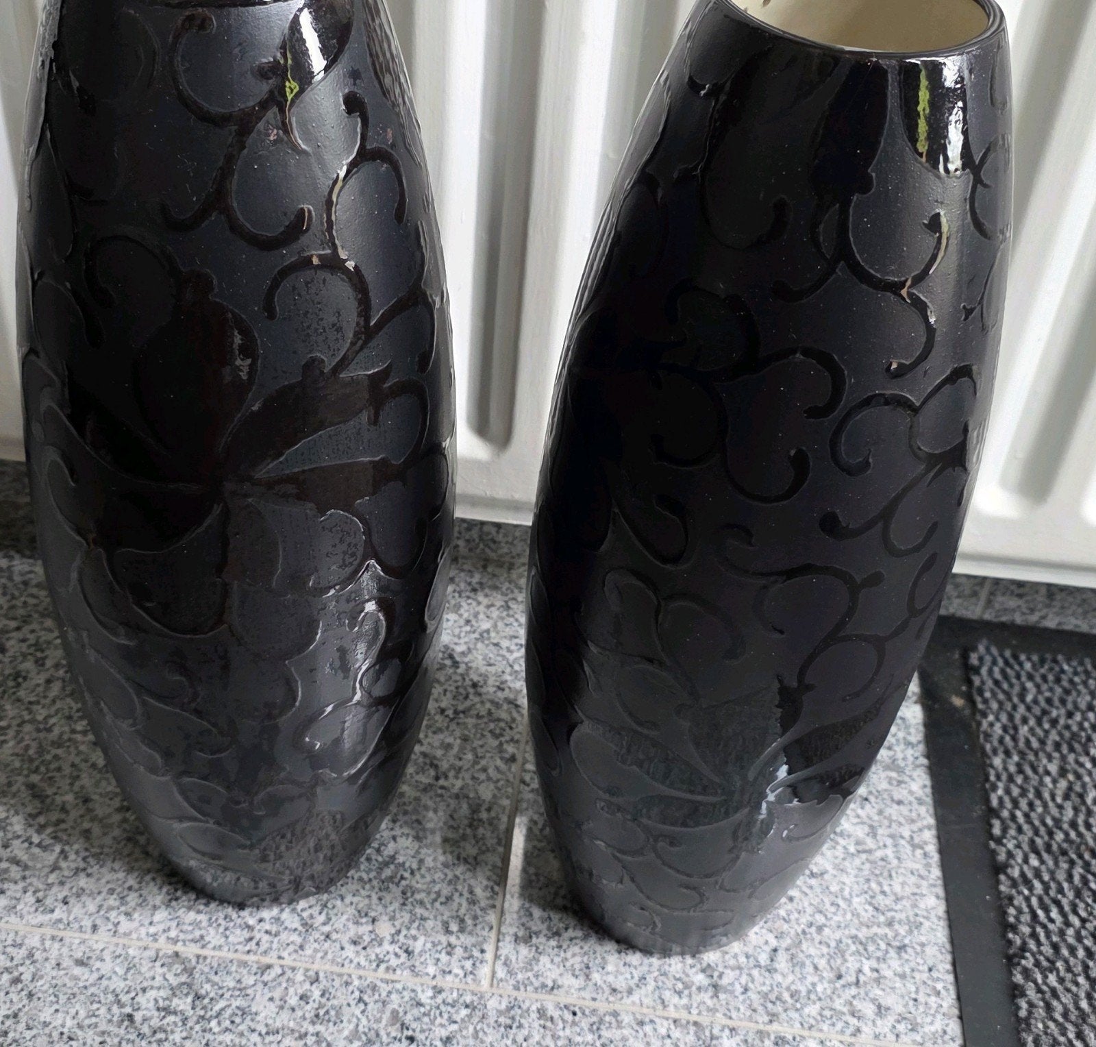 2 leuke vazen, Huis en Inrichting, Ophalen, Zwart, 45 cm, Zo goed als nieuw