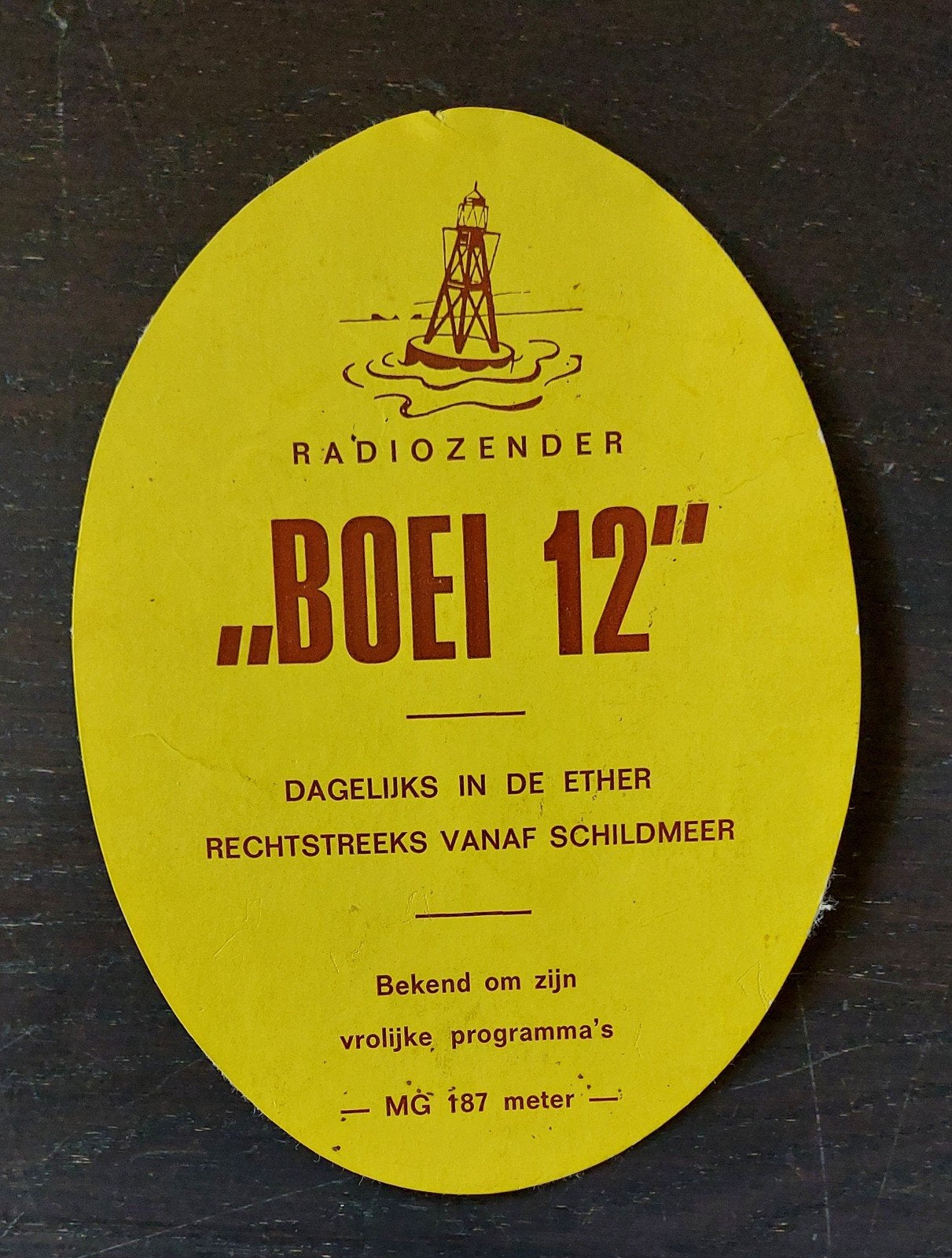 Sticker Boei 12 Schildmeer piratenzender zendamateur, Ophalen of Verzenden, Gebruikt