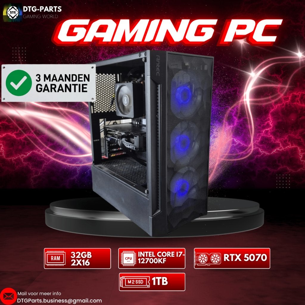 Gaming PC // RTX 5070 & i7-12700KF & 32GB, Ophalen, 7604 HM, 32 GB, DTGParts.Business@gmail.com