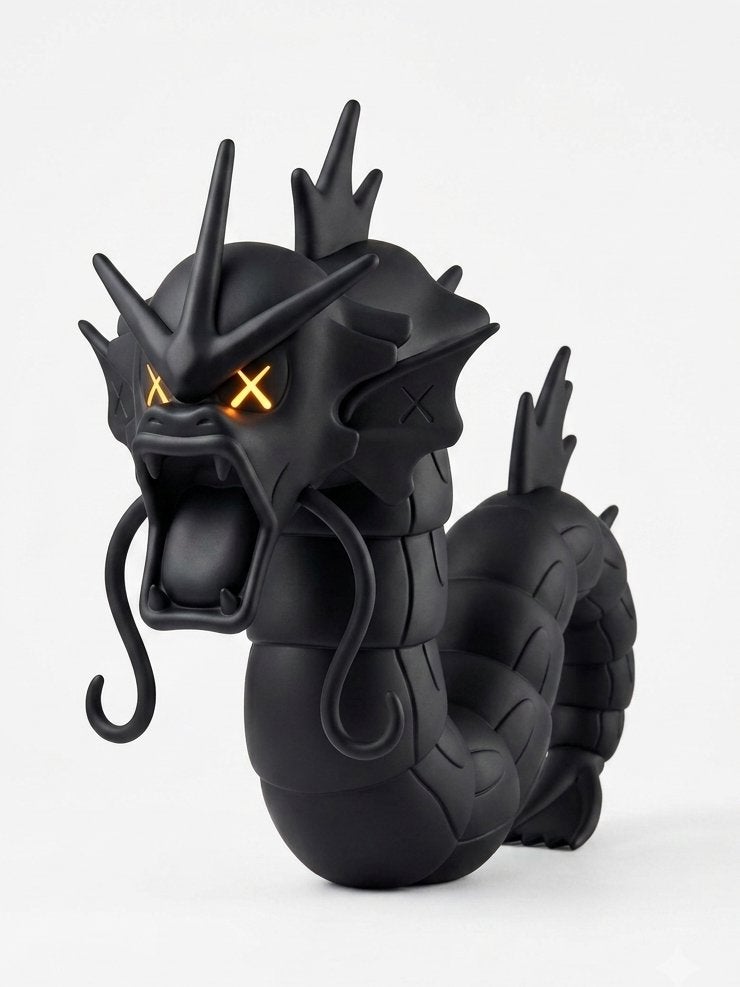 KAWS x Pokémon Gyarados Figuur Zwart - Limited Edition, D, Ophalen of Verzenden, Zo goed als nieuw, D