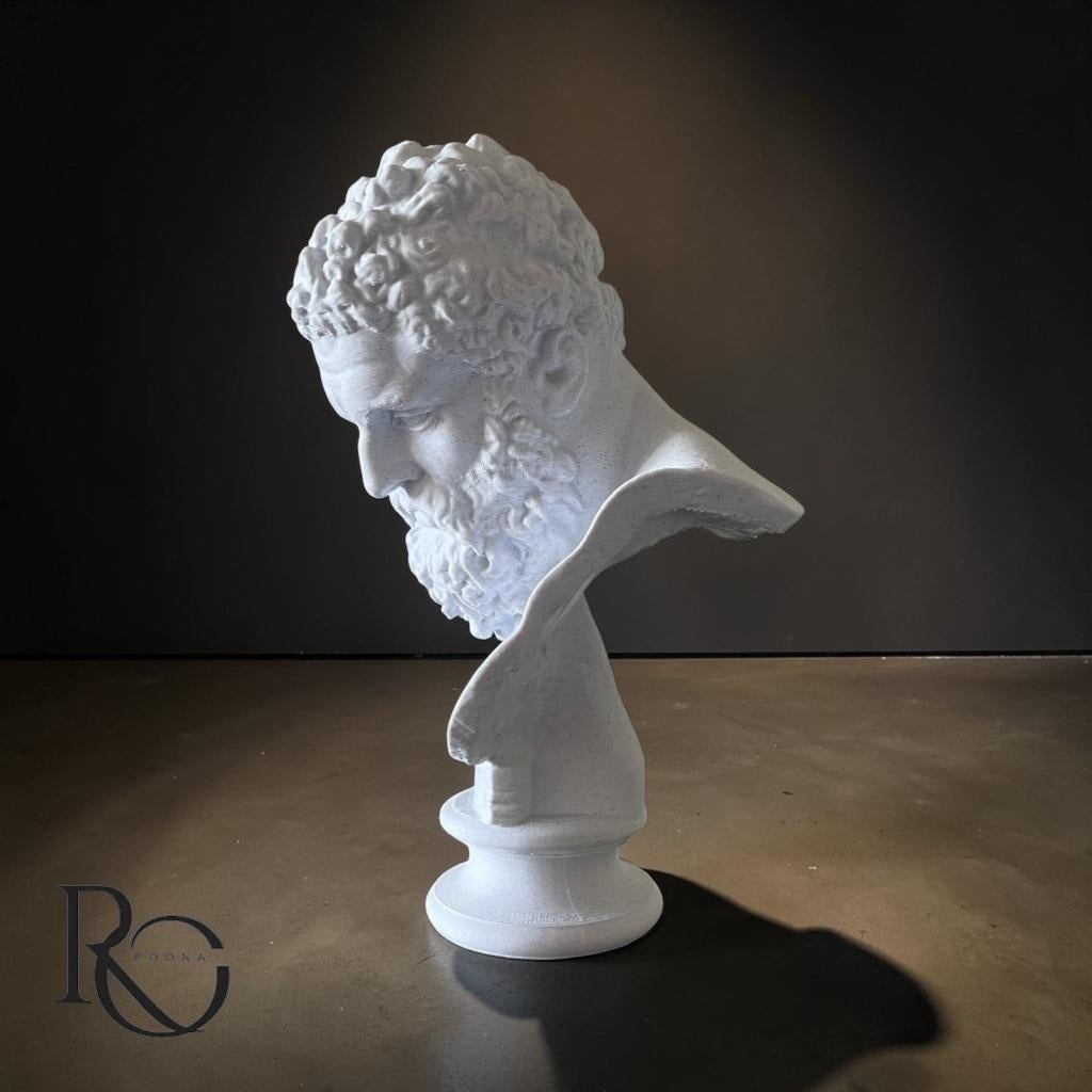 Klassieke Buste van Hercules – Marble look Sculptuur (24 cm), Antiek en Kunst, Kunst | Beelden en Houtsnijwerken, Ophalen of Verzenden