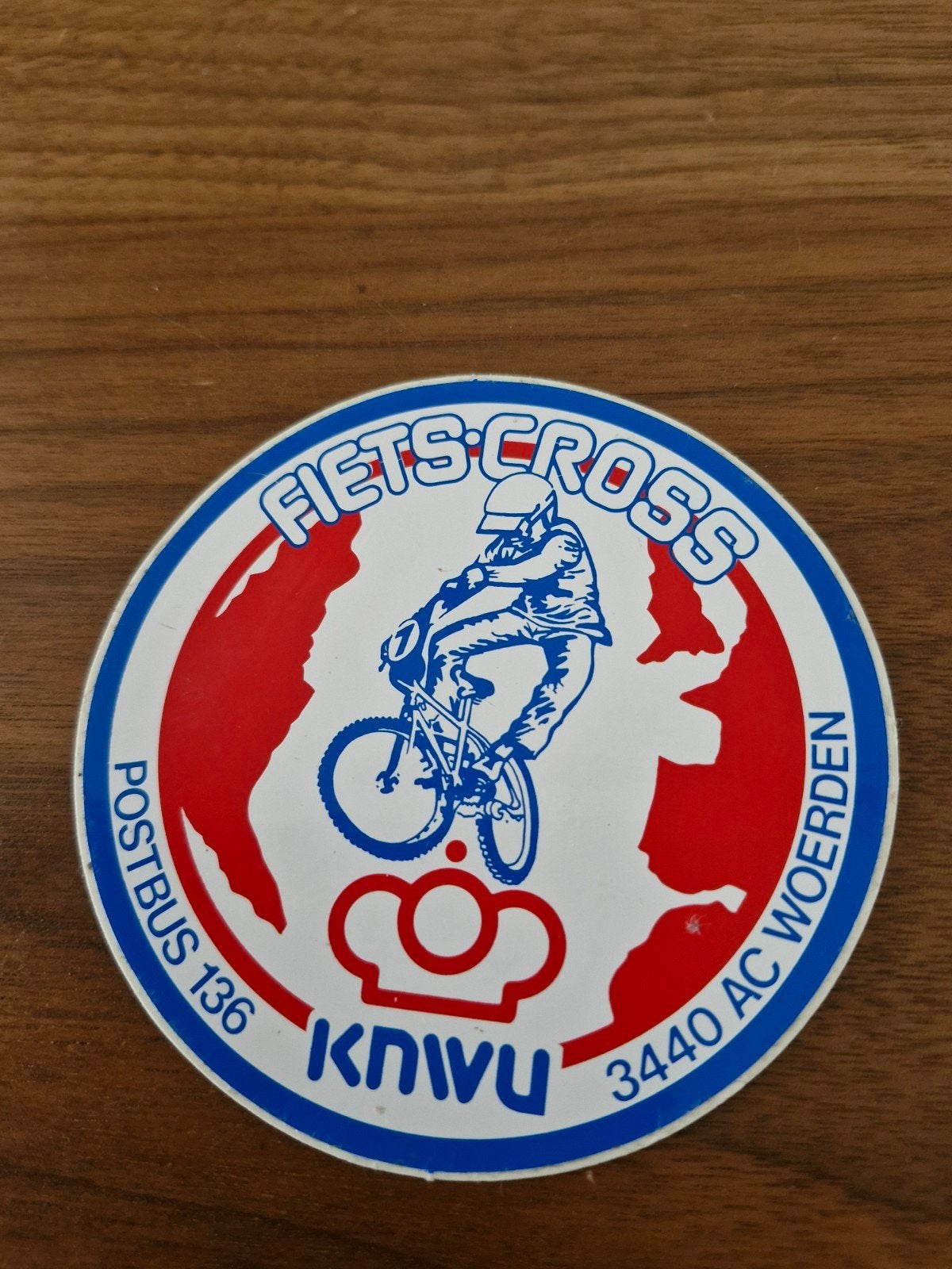 226 Vintage Fiets-Cross KNVU Woerden Sticker, Ophalen of Verzenden, Zo goed als nieuw, Sport