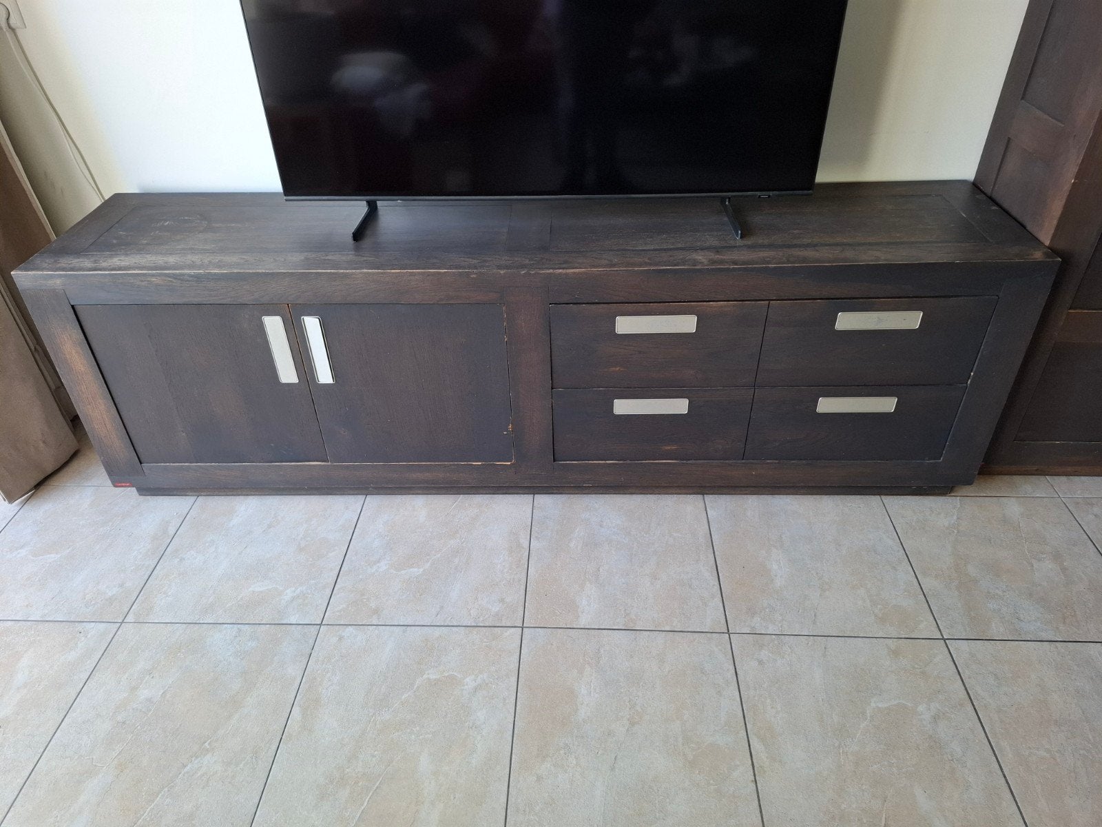 Eikenhouten dressoir van Dijk Furniture 68x223x48cm, Huis en Inrichting, Kasten | Dressoirs, Ophalen, Gebruikt, Eikenhout, Met lade(s)