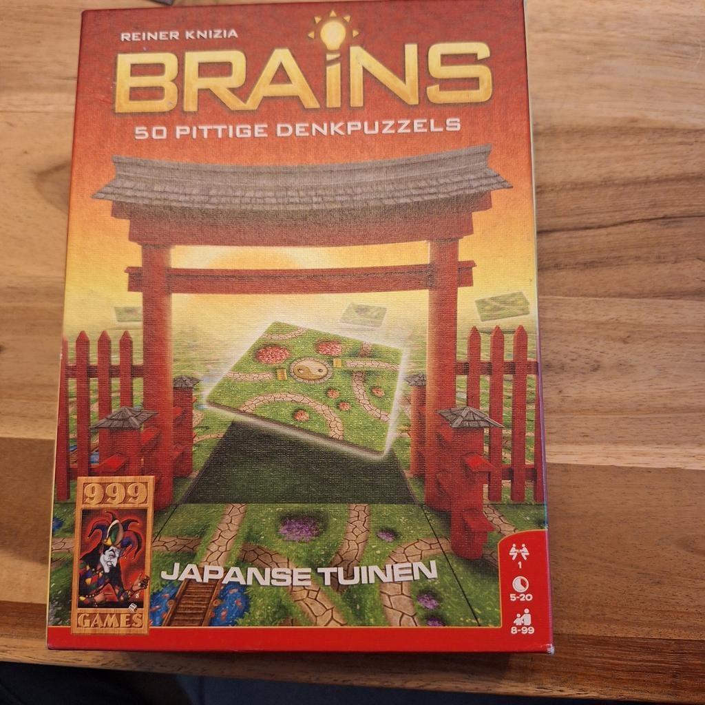 Brains: Japanse Tuinen - 50 pittige denkpuzzels, Hobby en Vrije tijd, Gezelschapsspellen | Bordspellen, Een of twee spelers, Ophalen of Verzenden