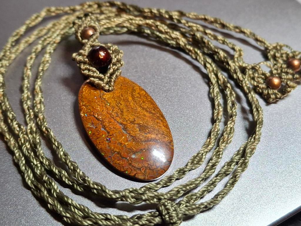 Australische Boulder Opaal Ketting, Bruin, Nieuw, Ophalen of Verzenden, Steen of Mineraal