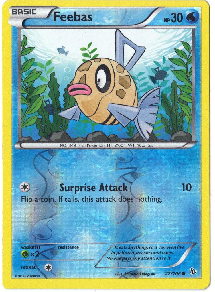 Flashfire,  Feebas [reverse] 22/106, Hobby en Vrije tijd, Verzamelkaartspellen | Pokémon, Nieuw, Losse kaart, Verzenden