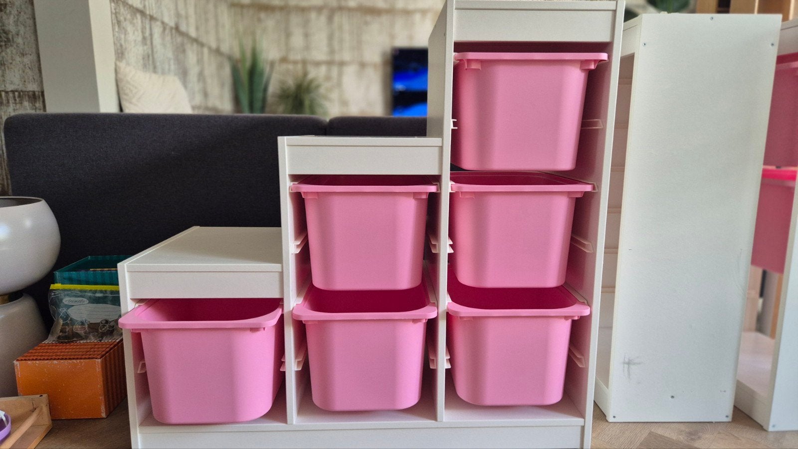 Ikea Trofast opbergcombinatie met roze bakken, Ophalen, Gebruikt, Kast
