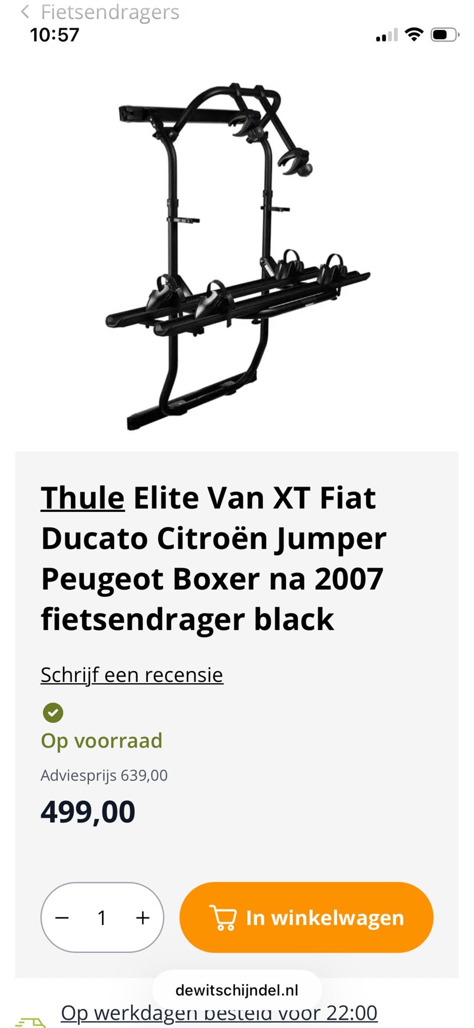 Thule fietsendrager Fiat Ducato Citroën Jumper Peugeot Boxer, Ophalen, Zo goed als nieuw