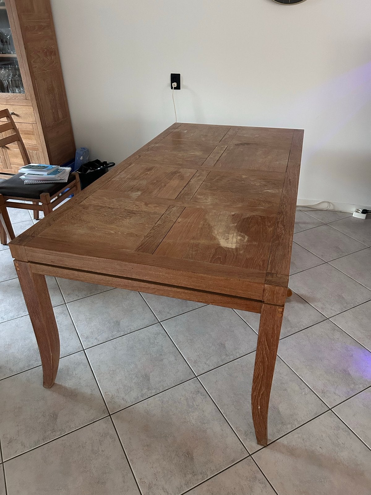 Houten eettafel 200x100x75, Ophalen, Gebruikt, 50 tot 100 cm, 150 tot 200 cm