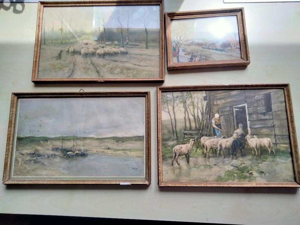 Schilderijen (A Mauve), Antiek en Kunst, Ophalen of Verzenden
