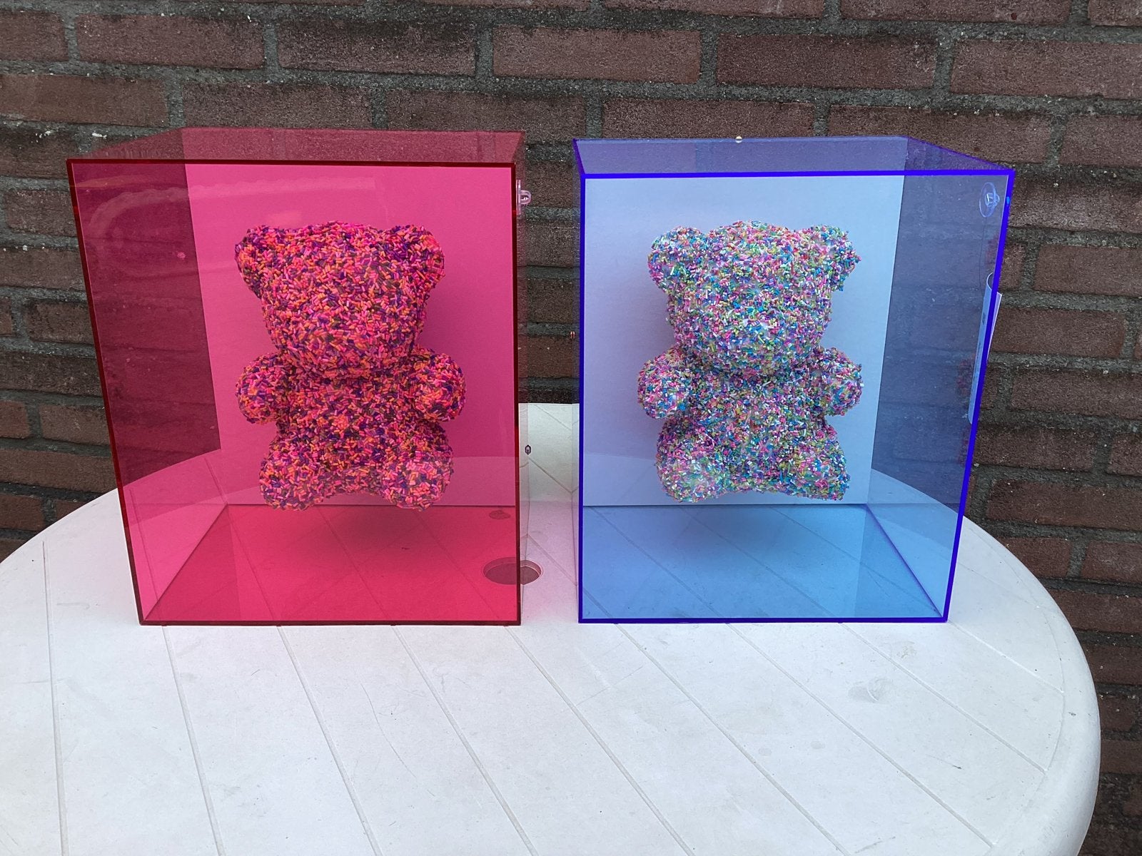 Wanddecoratie Beary by Boo Beer Roze Blauw, Nieuw, Ophalen of Verzenden, Modern, Roze