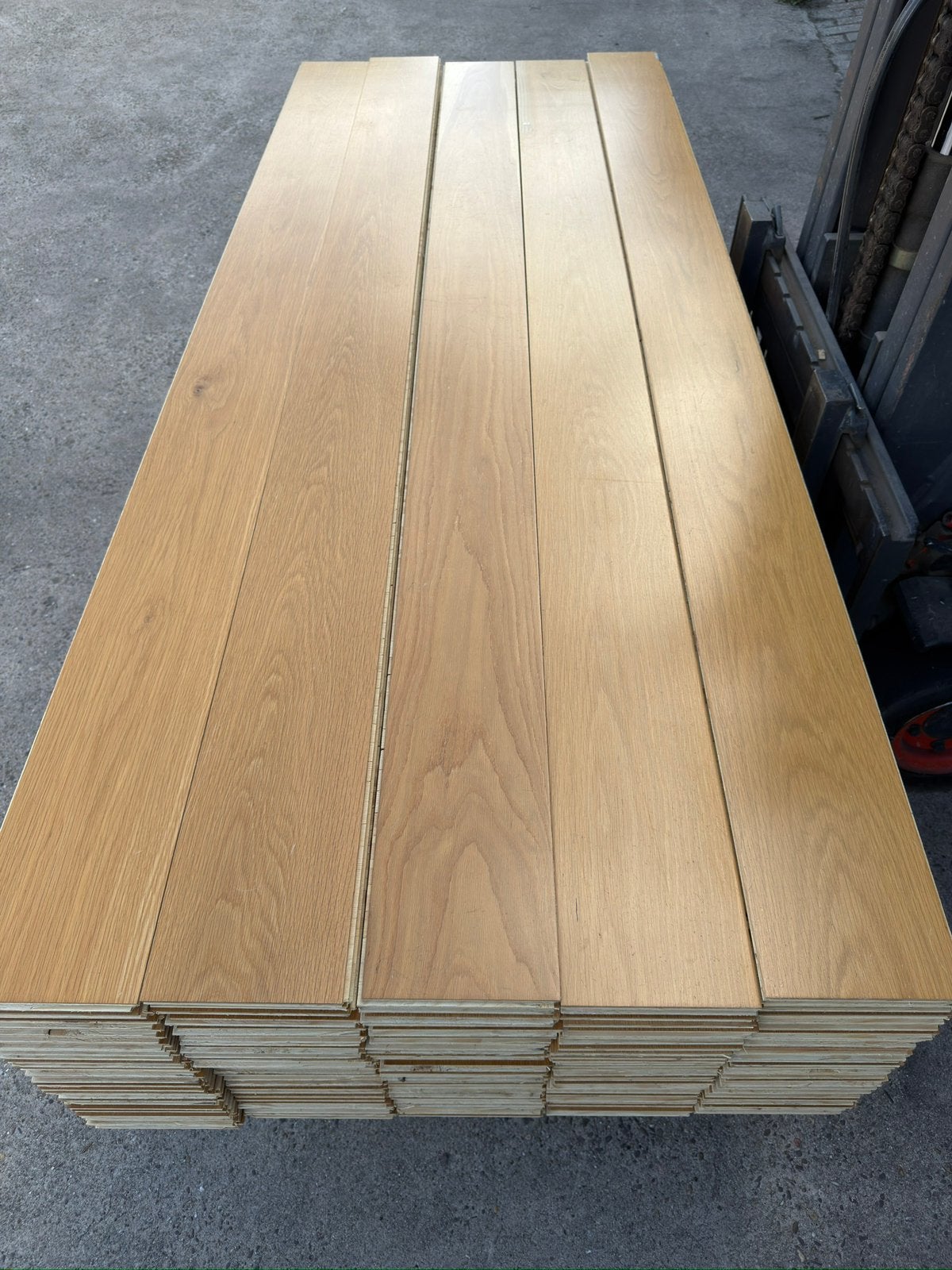Eiken vloer 72 m2 lamelparket 18,8 cm breed 1,4 cm dik., Ophalen, Gebruikt, Tarkett, Vloerdelen of -planken