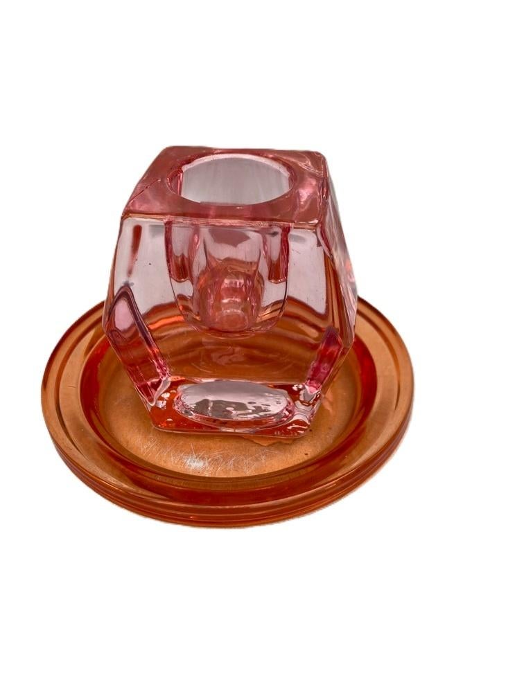 Kandelaar Oranje roze voor dinerkaars 5,5 cm NIEUW, Overige kleuren, -, -, Nieuw