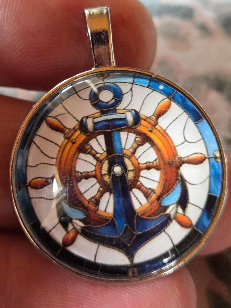 Hanger met Anker en Stuurwiel - Maritiem Design, Ophalen of Verzenden, Nieuw, Glas of Kristal, Overige voorstellingen