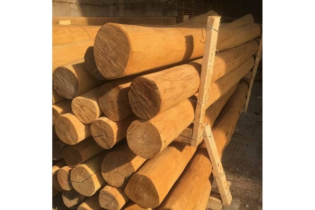 Robinia balken 14/16 cm x 300 cm geschuurd – acacia hardhout, Ophalen, Palen, Nieuw, Hardhout