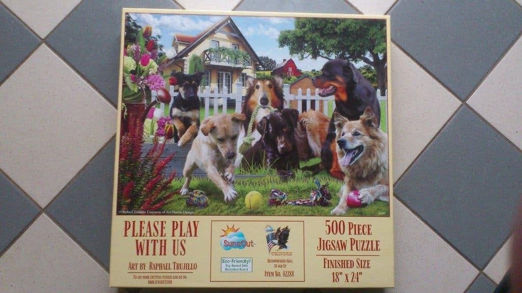 SunsOut - Please Play With Us - 500 (+1) stukjes - Compleet, Ophalen, 500 t/m 1500 stukjes, Gebruikt, Legpuzzel