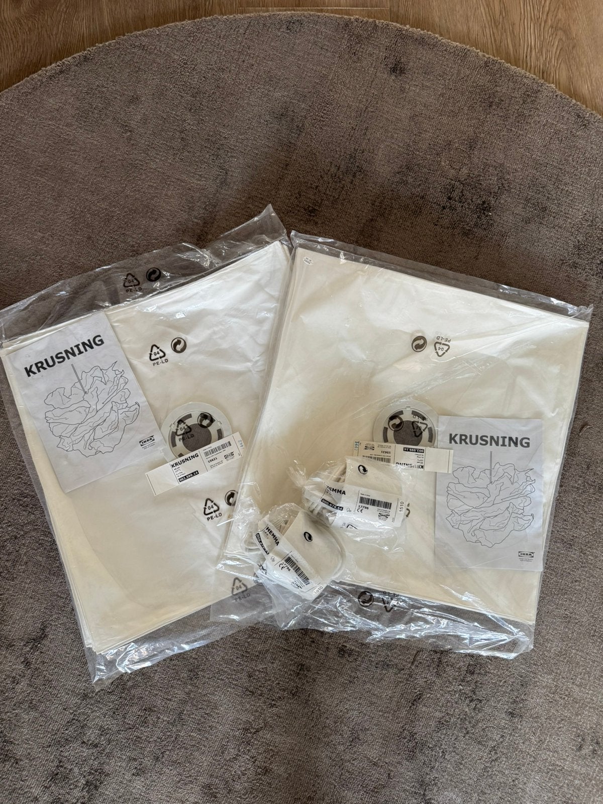 Krusning plafond hang lamp 2 stuks, Ophalen, Hanglamp, Nieuw, Wit