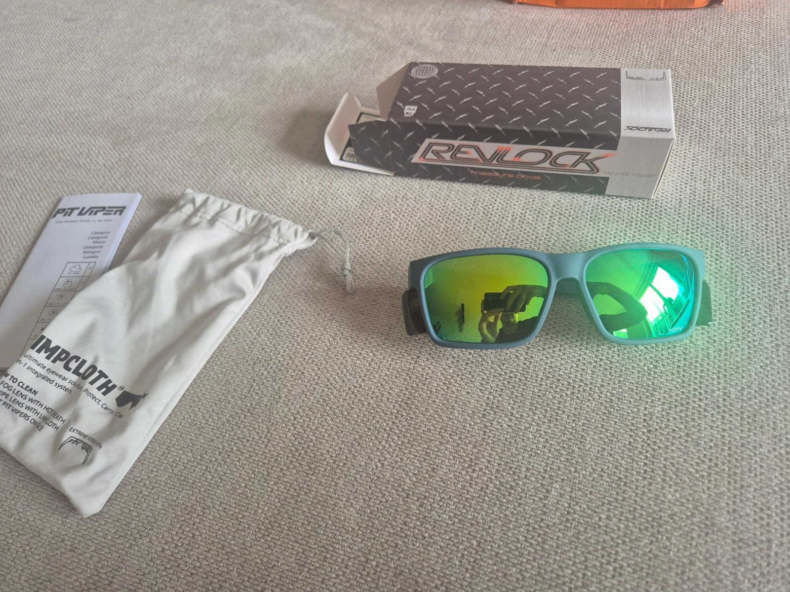 Nieuwe Pit viper the spackler Revlock zonnebril, Overige merken, Zonnebril, Blauw, Nieuw