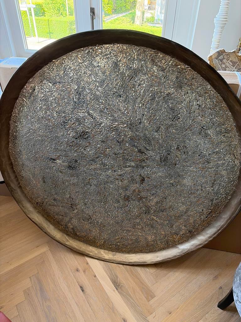 Grote decoratieve schaal/plateau - Decocandle, Huis en Inrichting, Woonaccessoires | Overige, Ophalen, Gebruikt, Goud, Metaal