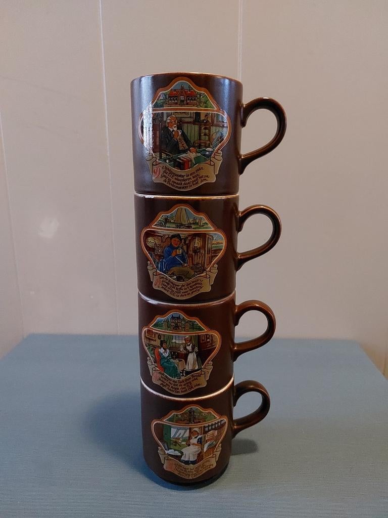 Douwe Egberts Villeroy Boch Bruine Koffiemokken Zgan, Keramiek, Ophalen of Verzenden, Zo goed als nieuw, Overige stijlen