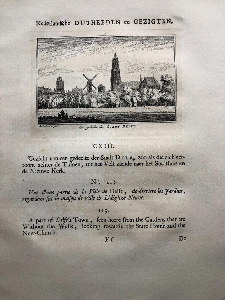 113 / Delft gedeelte der Stad Kopergravure 1732, Ophalen of Verzenden