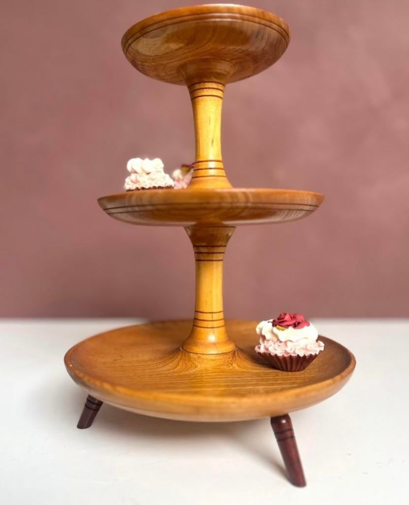 Vintage houten etagere, Antiek en Kunst, Ophalen