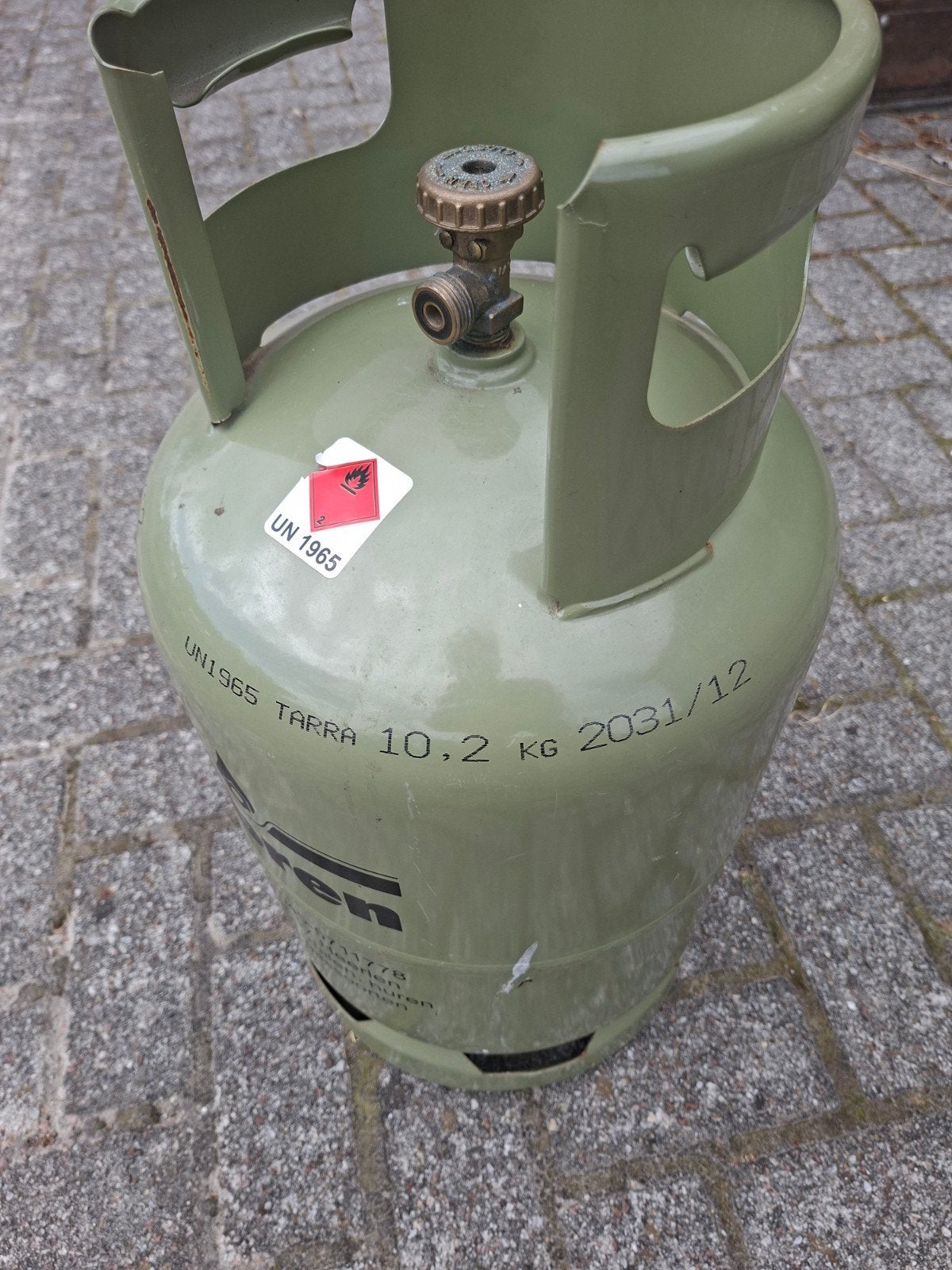 Gasfles vul inhoud 10,5 kg, Ophalen