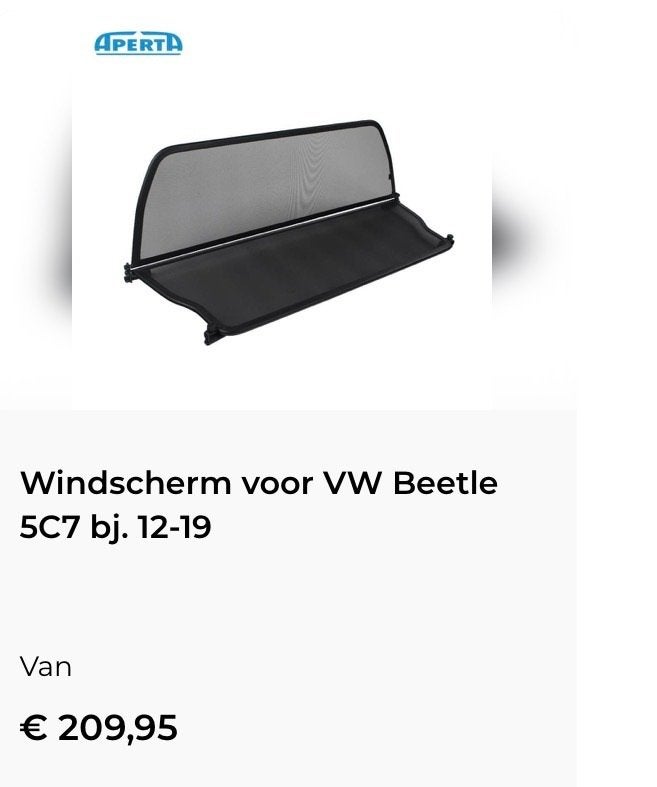 Windscherm Volkswagen Beetle NIEUW IN DOOS, Auto-onderdelen, Ophalen, Nieuw, Volkswagen