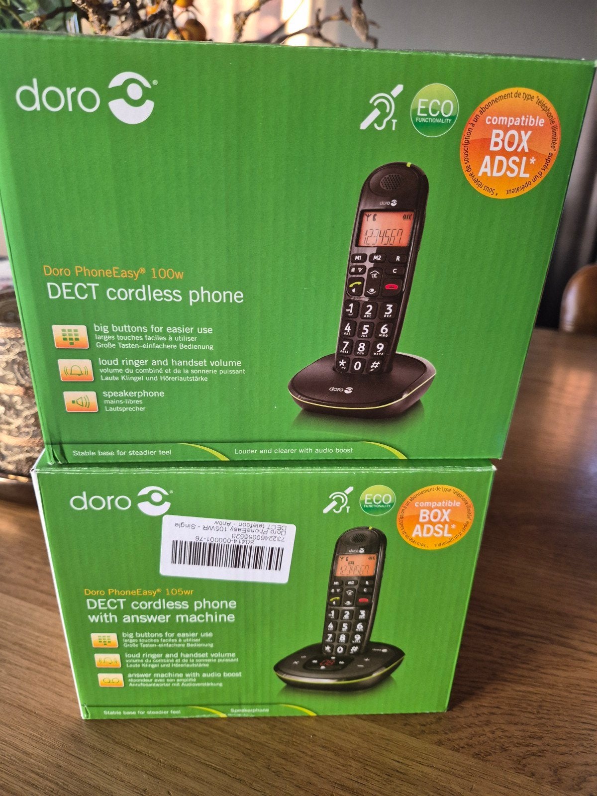 2 x Doro PhoneEasy 100w draagbare huis telefoon, Telecommunicatie, Ophalen of Verzenden, 2 handsets