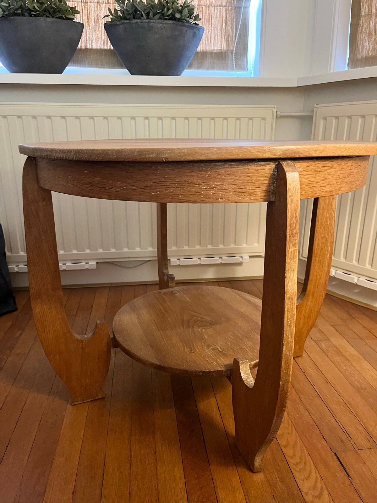 Vintage houten salontafel of bijzettafel 72cm rond, Ophalen