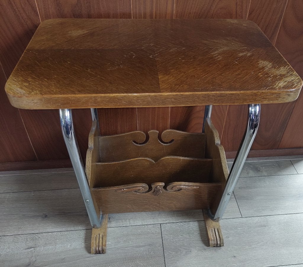 Tafel met tijdschriftenbak, Ophalen, Meerdere vakken, Gebruikt, Hout