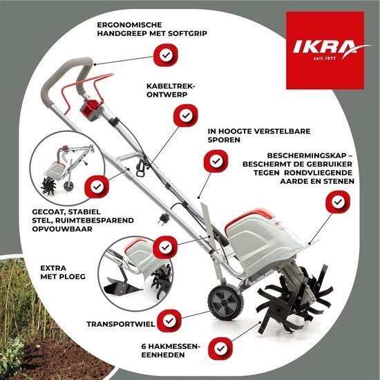 Elektrische Grondfrees – Motorfrees – Cultivator – Tuinfrees, Corvance B.V., Verzenden, Nieuw, Corvancebol@gmail.com