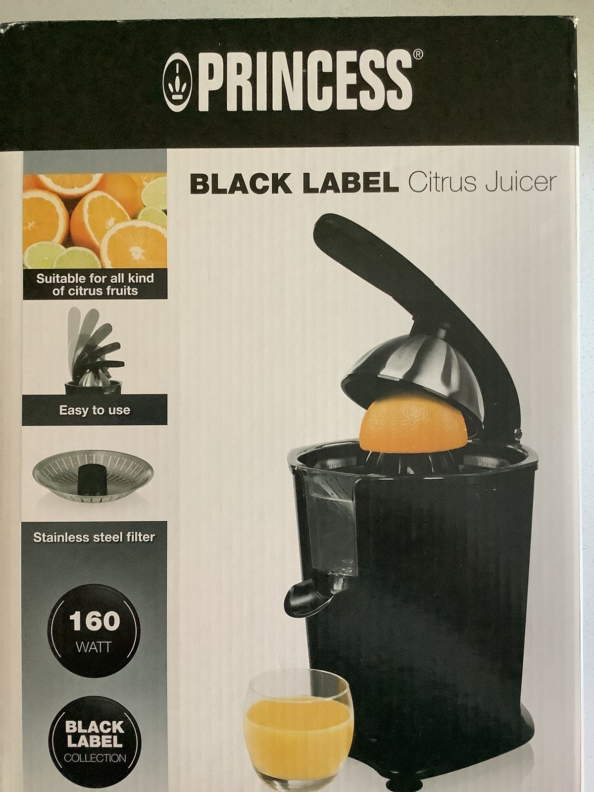 Princess Citrus Juicer Black label edition, Ophalen of Verzenden, Nieuw, Elektrisch, Citruspers