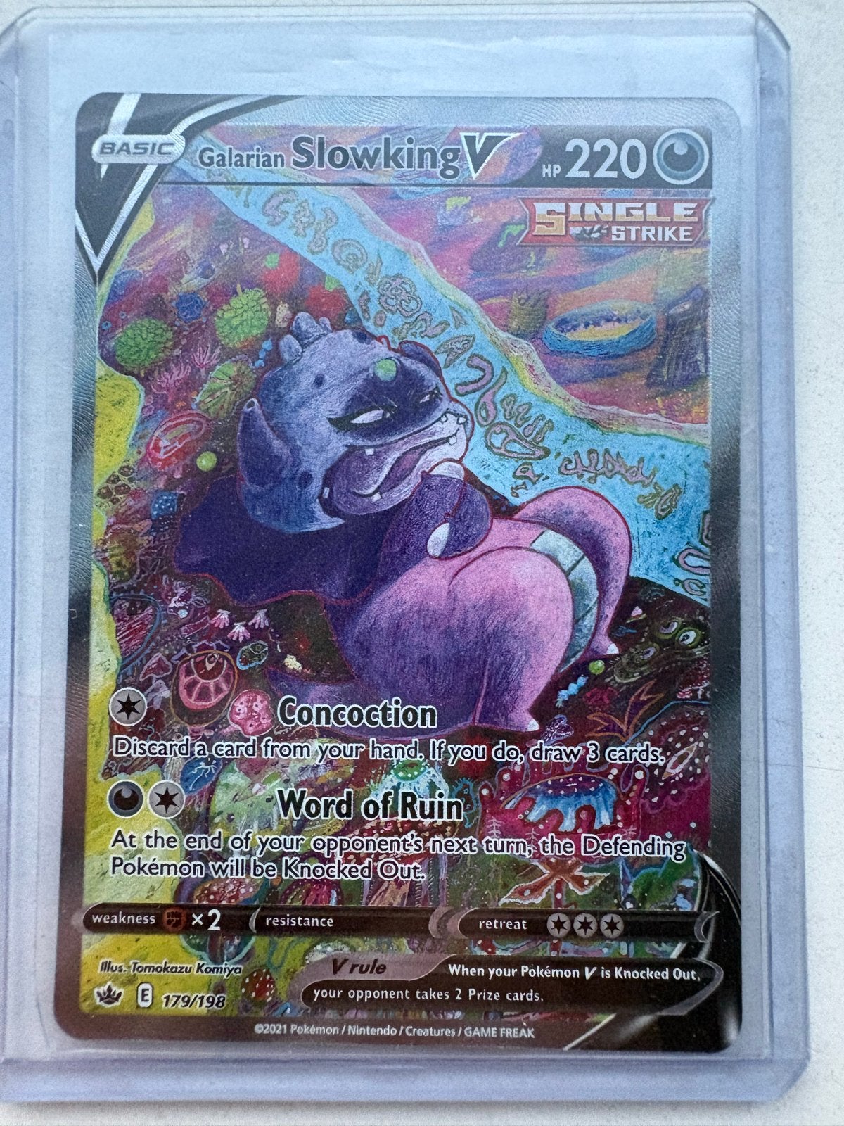 Galarian Slowking V (Full Art) - Pokémon Kaart 179/198, Ophalen of Verzenden, Zo goed als nieuw, Losse kaart