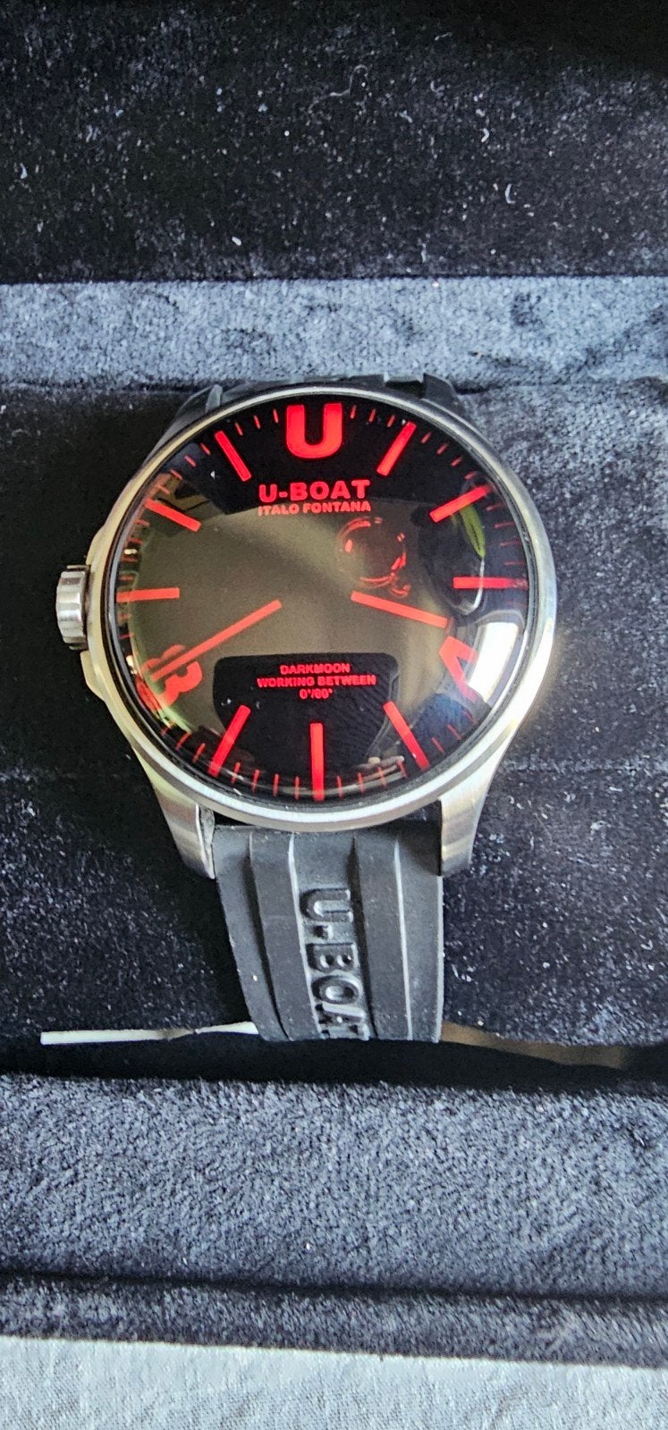U-Boat darkmoon 44mm, Sieraden, Tassen en Uiterlijk, Ophalen, Zo goed als nieuw, Kunststof, Overige merken