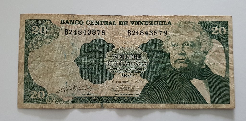 Venezuela biljet 20 Bolivares 1989, Ophalen of Verzenden, Zuid-Amerika