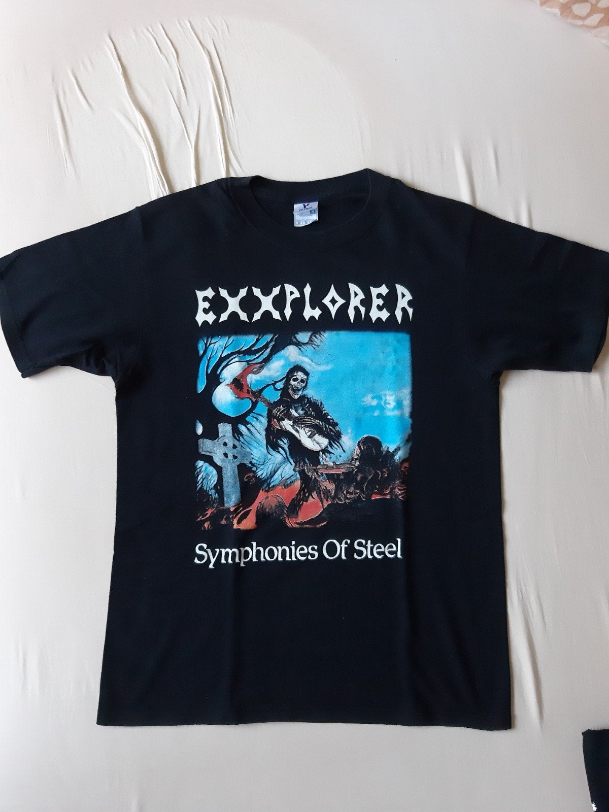 Exxplorer metalshirt M, Ophalen of Verzenden, Zo goed als nieuw, Maat 48/50 (M), Zwart