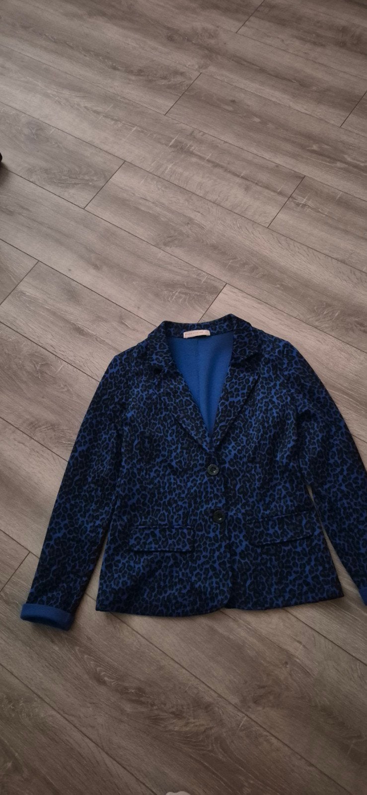 Studio Anneloes blazer met leopard print - Blauw (M), Maat 38/40 (M), Studio Anneloes, Blauw, Ophalen of Verzenden