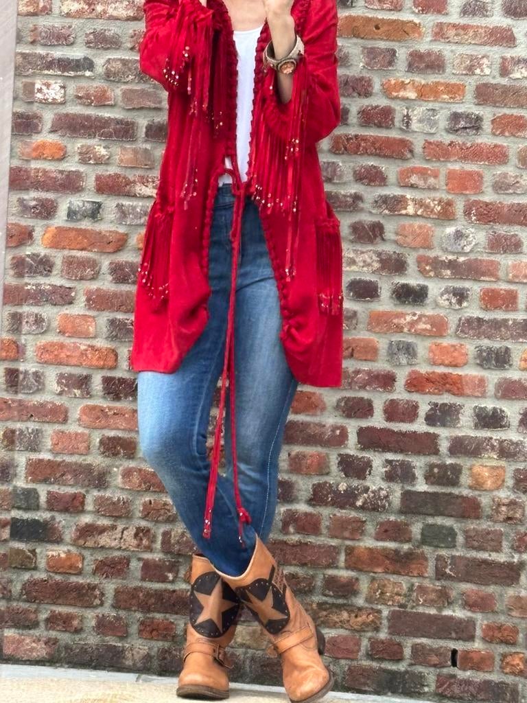 Suede jas by Danie, Ophalen of Verzenden, Nieuw, Maat 36 (S), Rood