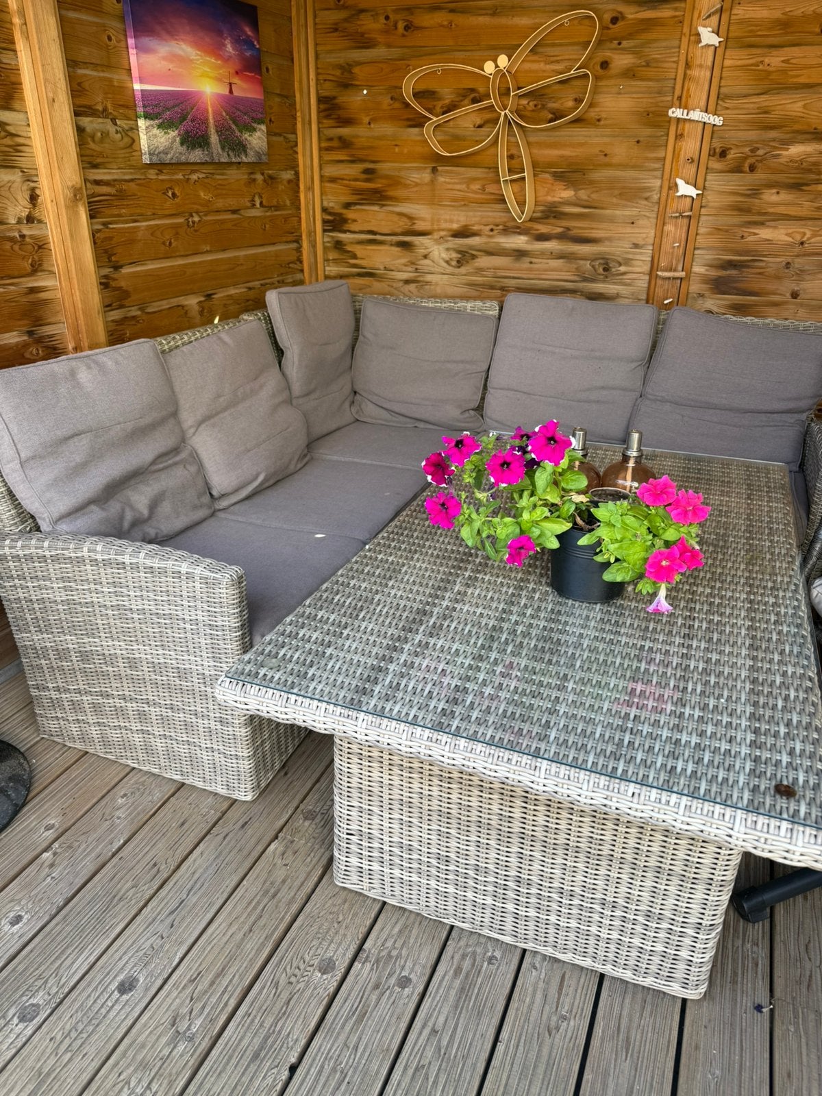 Lounge set inclusief tafel van de Intratuin, Ophalen, 5 zitplaatsen, Gebruikt, Rotan