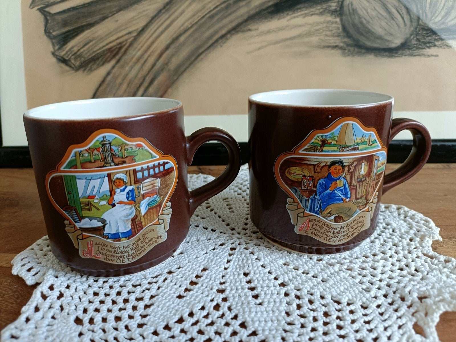 Set van 2 Villeroy & Boch mokken, Douwe Egberts, Ophalen of Verzenden