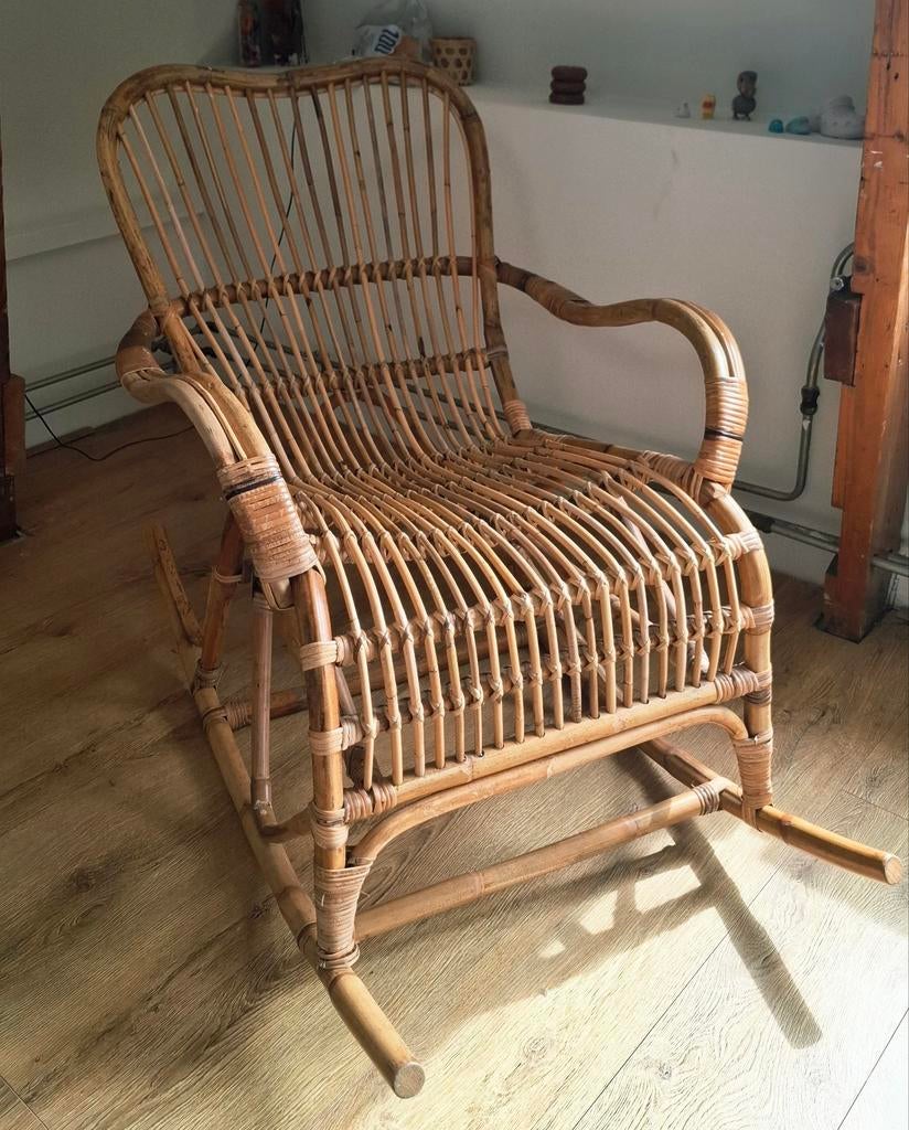 Rotan schommelstoel, Tuin en Terras, Ophalen of Verzenden, Zo goed als nieuw, Rotan