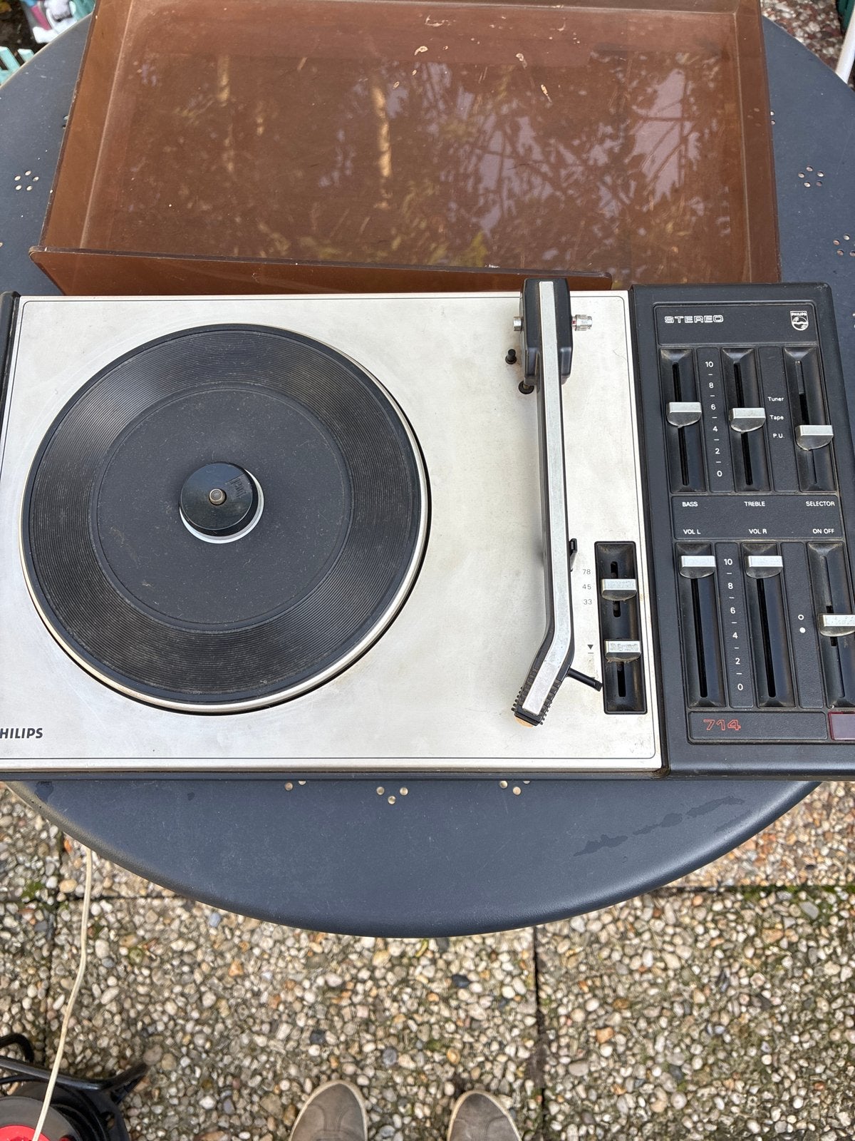 Philips Stereo 714 Platenspeler - Vintage Audio, Ophalen of Verzenden, Gebruikt, Platenspeler, Philips