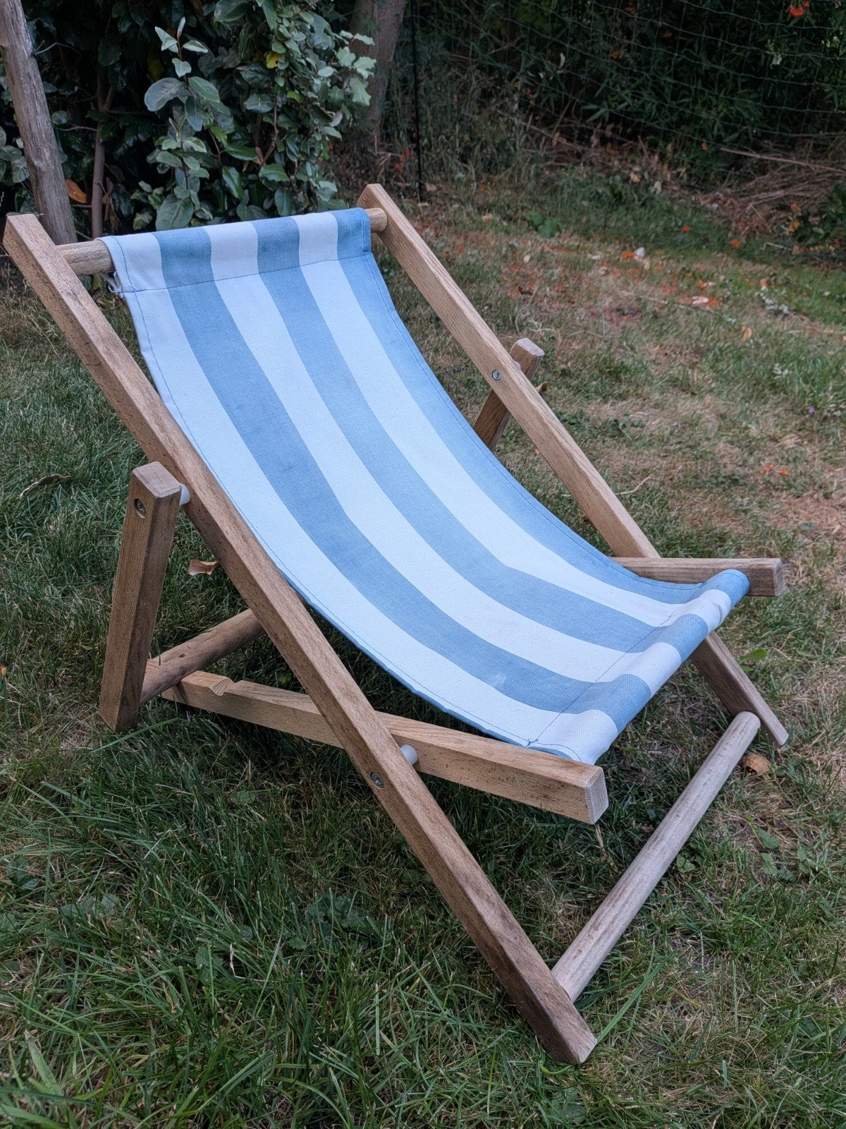 Leuke houten mini strandstoel / kinderstoeltje vintage, Ophalen, Gebruikt, Inklapstoel