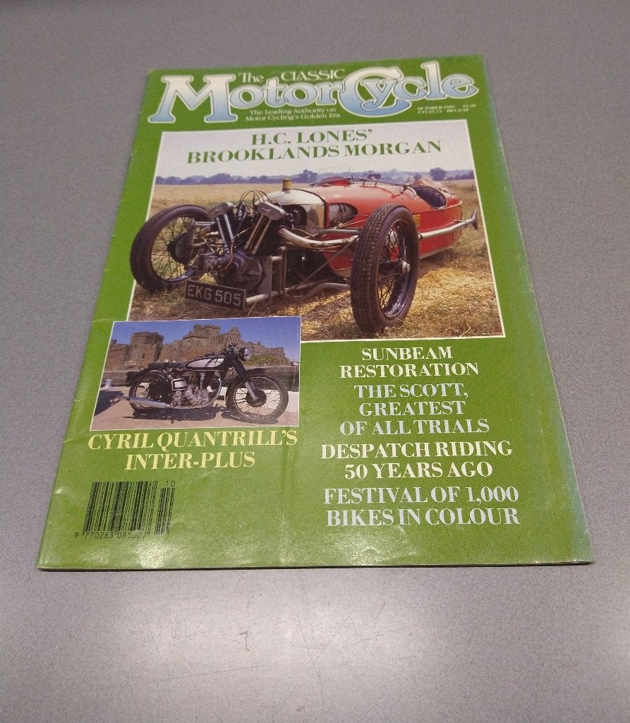 The Classic Motorcycle oktober 1989, Verzenden, Gelezen