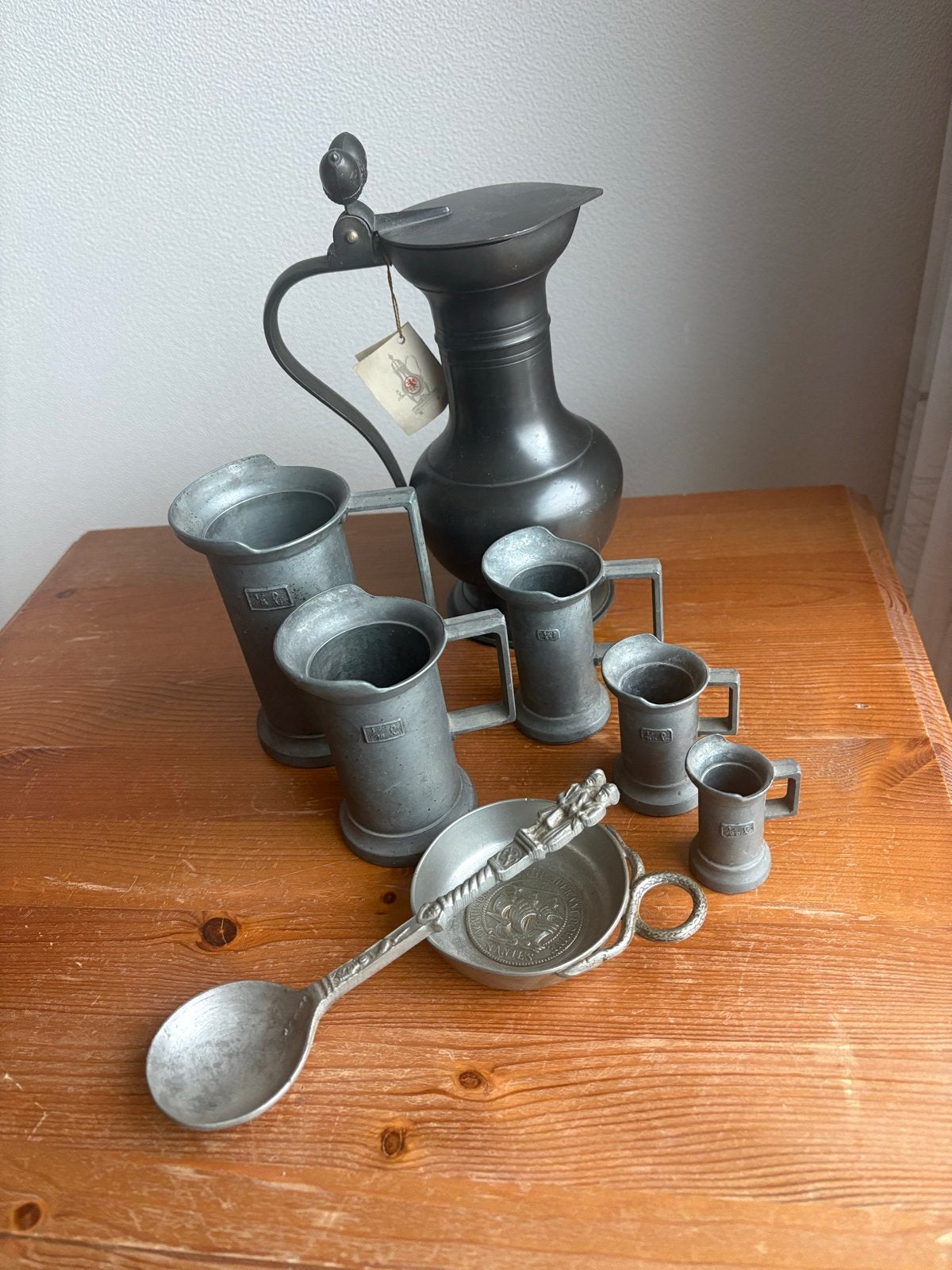 Grote verzameling antiek tinnen servies en decoratie, Antiek en Kunst, Ophalen