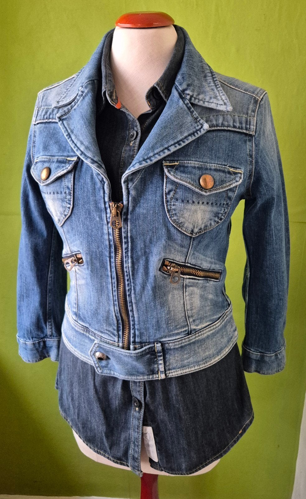 nolita Denimes spijkerjack maat s, Blauw, Ophalen of Verzenden, Maat 36 (S), Gedragen
