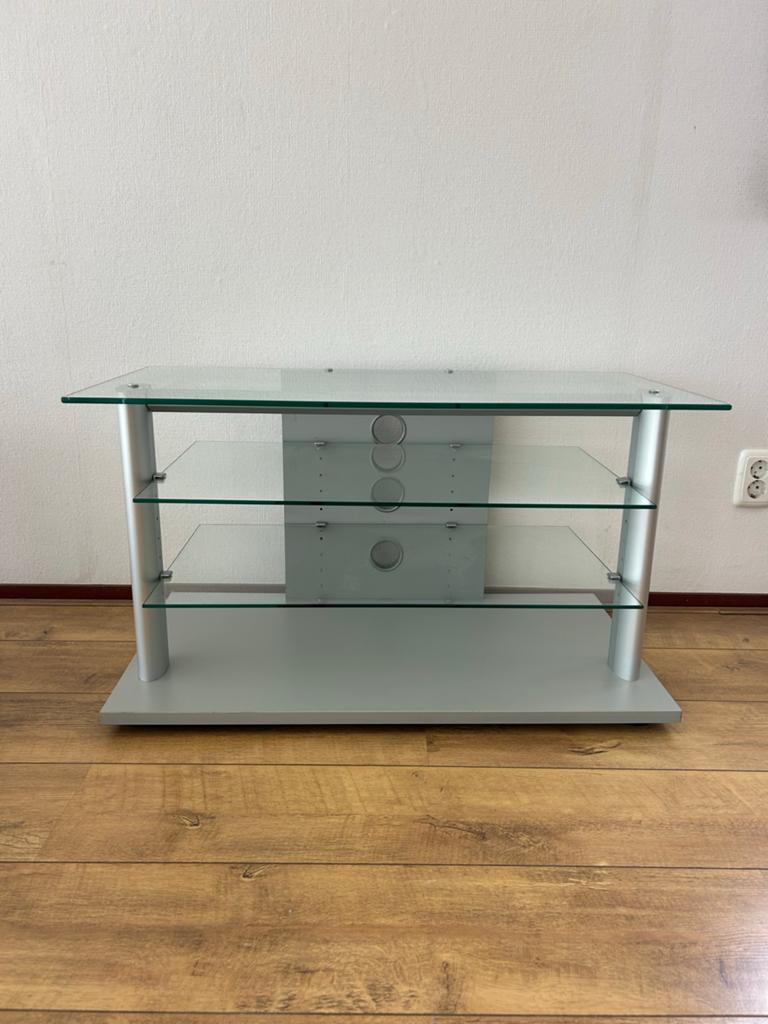 TV meubel glas, Ophalen, Gebruikt, 50 tot 100 cm, Glas
